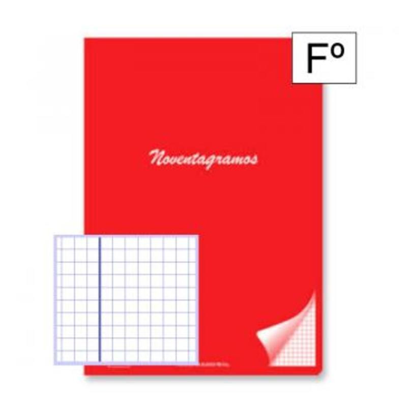 LIBRETA PACSA NOVENTAGRAMOS FOLIO 48H CUADROS 4*4 ROJO 20033 ^