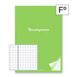 LIBRETA PACSA NOVENTAGRAMOS FOLIO 48H CUADROS 4*4 VERDE CLARO 20034 ^