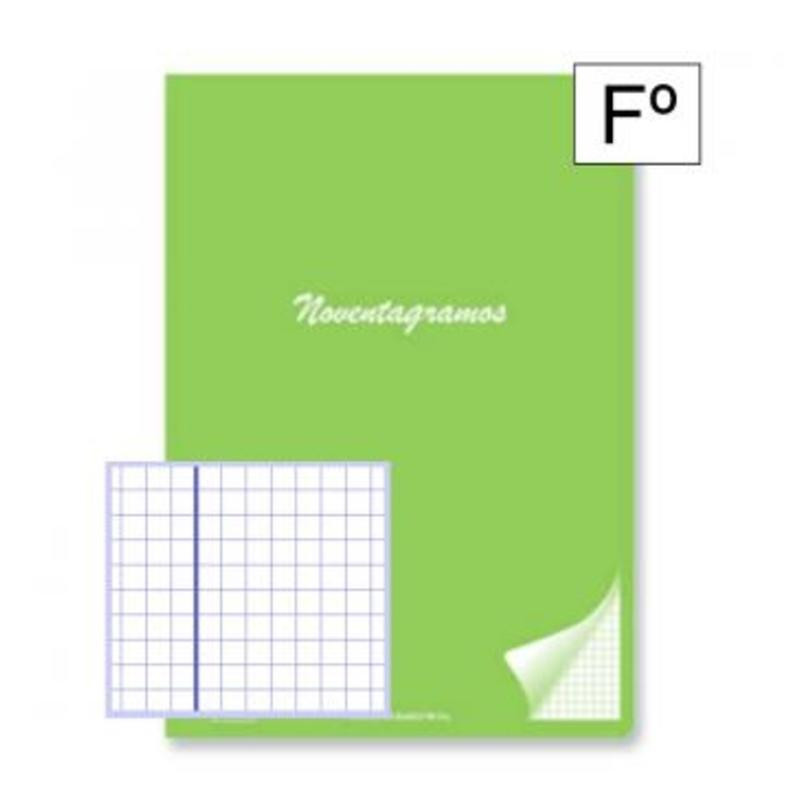 LIBRETA PACSA NOVENTAGRAMOS FOLIO 48H CUADROS 4*4 VERDE CLARO 20034 ^