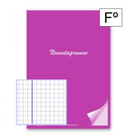 LIBRETA PACSA NOVENTAGRAMOS FOLIO 48H CUADROS 4*4 FUCSIA 20036 ^