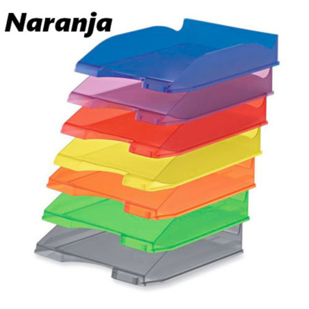 BANDEJA APILABLE FAIBO PLASTICO TRANSLUCIDO NARANJA 93TR-61