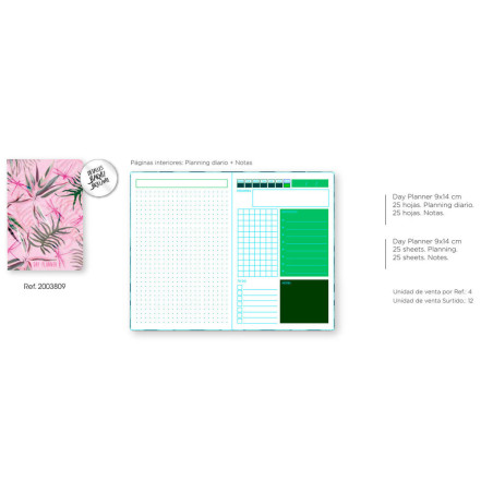 LIBRETA  50 H. 9*14 CM PLANNER SENFORT18 WINTER PREMIUM 09-PINK JUNGLE 200380 29