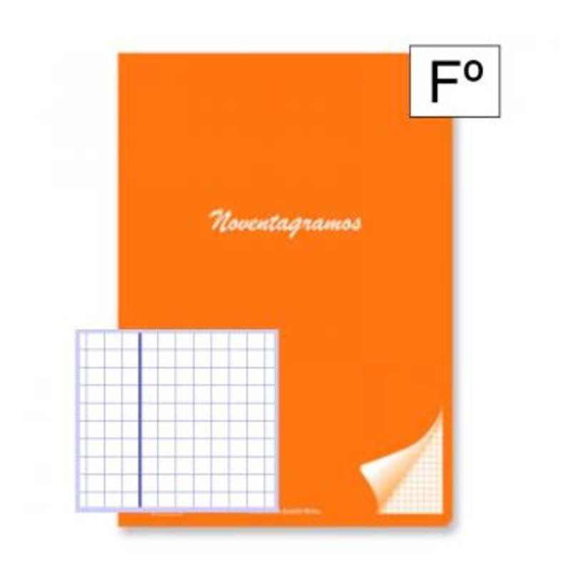 LIBRETA PACSA NOVENTAGRAMOS FOLIO 48H CUADROS 4*4 NARANJA 20038 ^