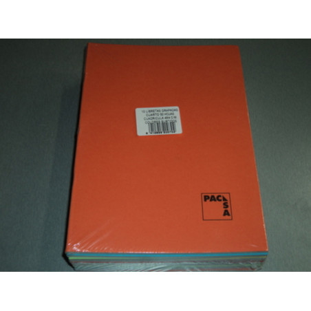 LIBRETA PACSA GOFRADA CUARTO 50H CUADROS 4*4 20070