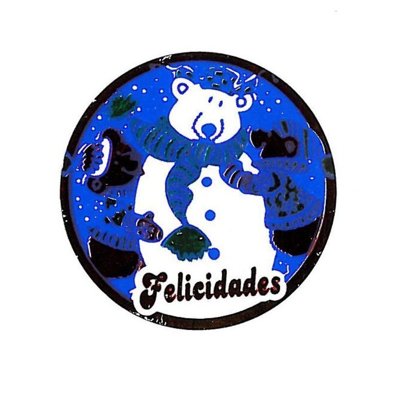 ETIQUETAS FELICIDADES ARGU NAVIDAD OSO FELICIDADES 250U. MOD 123 ^