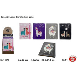 LIBRETA DEC LLAMA 20,5*14,5CM 4MOD SURTIDOS 4075 (12) SORT