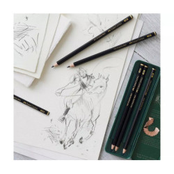 LAPIZ FABER-CASTELL PITT GRAFITO MATE  CAJA METAL 6 LAPICES GRADUADOS 2B -12B 115207