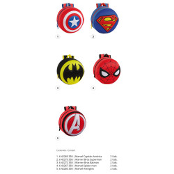 RELLENO EXPOSITOR 945 MOCHILAS REDONDAS 3D SURT. SUPER HEROES SAFTA23 ENERO 642296912