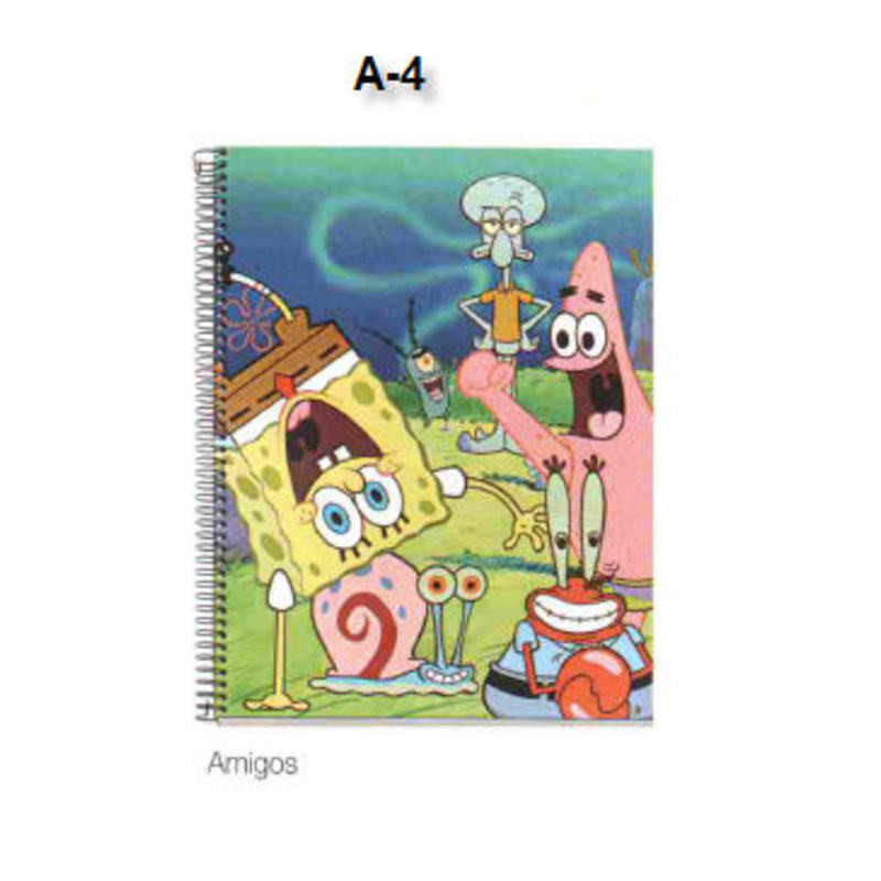 CUADERNO EUROPEAN DEC A-4 MR 11 BOB ESPONJA AMIGOS 100H 42893 ^