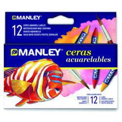 CERAS ACUARELABLES MANLEY CJ.12u. CLORES SURTIDOS