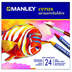 CERAS ACUARELABLES MANLEY CJ.24u. CLORES SURTIDOS