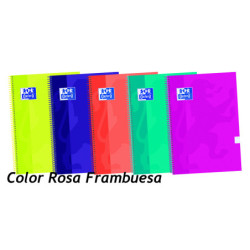 CUADERNO ENRI OXFORD SCHOOL EUROPEAN A-4  80H 5*5 SOFT TOUCH ROSA FRAMBUESA 400075552