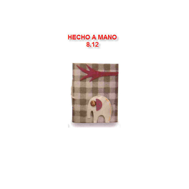 LIBRETA NOTAS PRYSE FIELTRO ELEFANTE BLANCO 8*12 8000821 ^