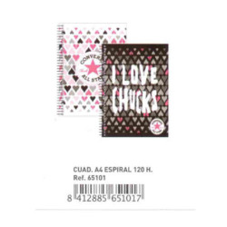 CUADERNO EUROPEAN A-4 SENFORT 12 CONVERSE HEARTS 120H 65101 ^
