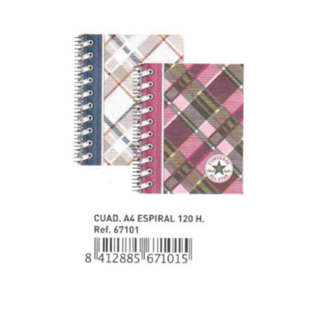 CUADERNO EUROPEAN A-4 SENFORT 12 CONVERSE CHECKS 120H 67101 ^