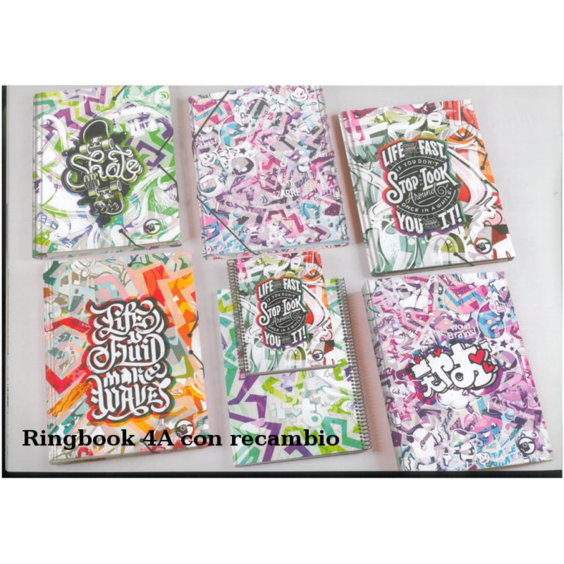 CUADERNO EUROPEAN A-4 4A RINGBOOK ESLA15 GRAFFITI 9405