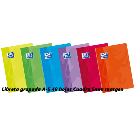 LIBRETA ENRI OXFORD SCHOOL A-5 48H CUADROS 5*5 100105701