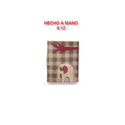 LIBRETA NOTAS PRYSE FIELTRO ELEFANTE BLANCO 8*12 8000821 ^