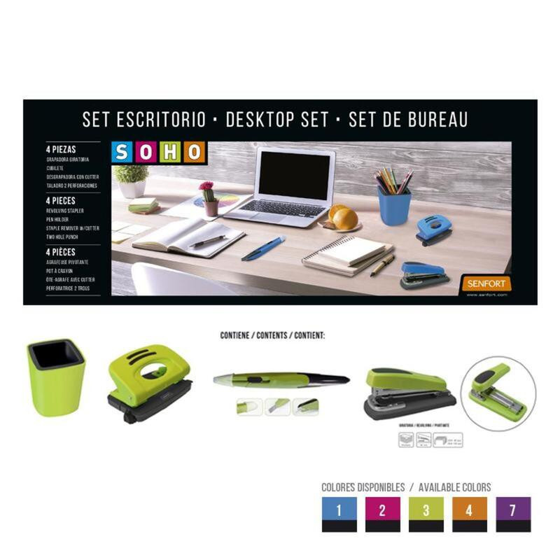 JUEGO OFICINA SENFORT19 SOHO 4 PIEZAS COLOR VERDE 20883