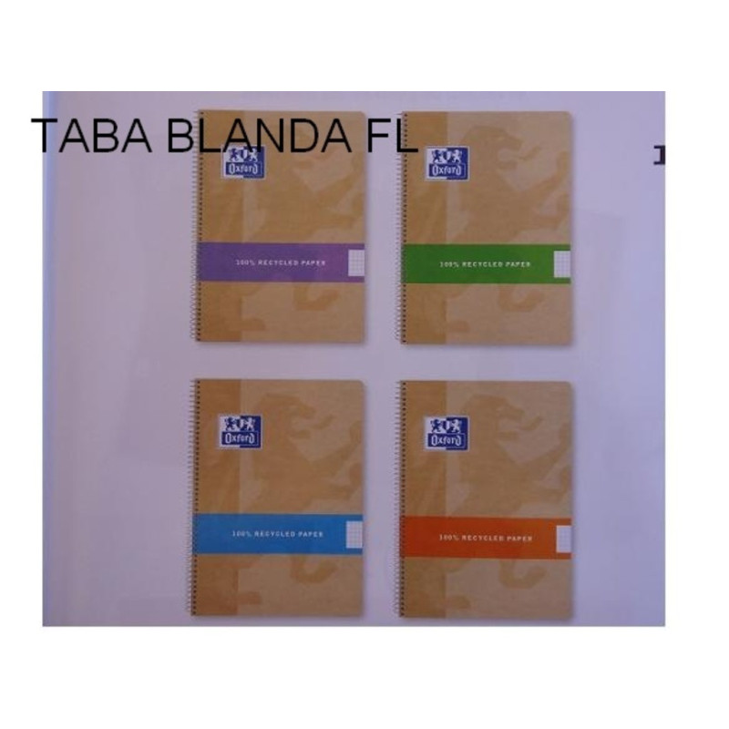 CUADERNO ENRI OXFORD RECICLADA TB FOLIO 80H CDLA 4MM 101961204 ^