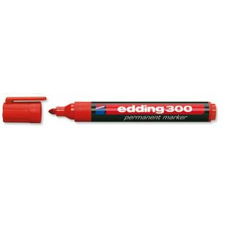 MARCD. EDDING Nº 300  PLASTICO ROJO C/10U