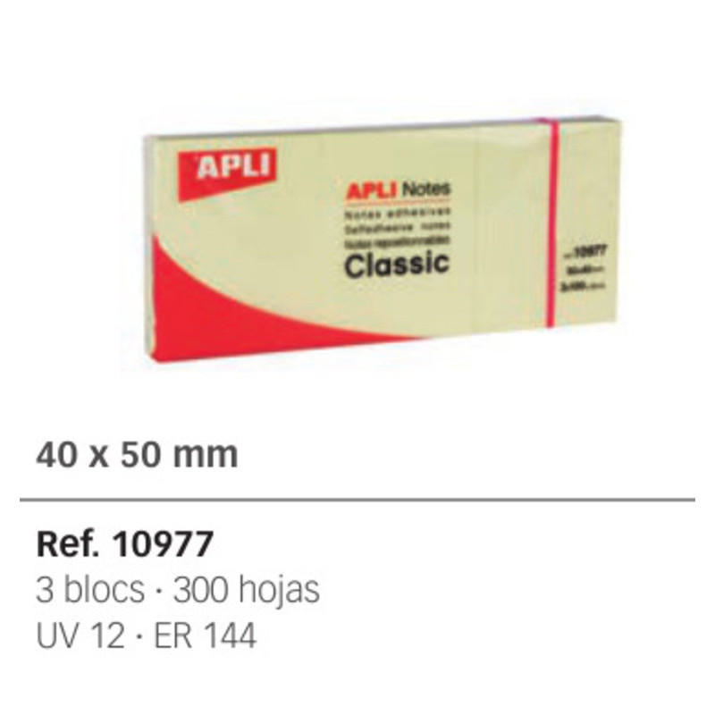 BLOC NOTAS ADHESIVO APLI 38*51 PTE 36U