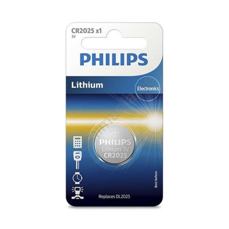 PILA PHILIPS BOTON ALCALINA CR2025 BLISTER UNIDAD
