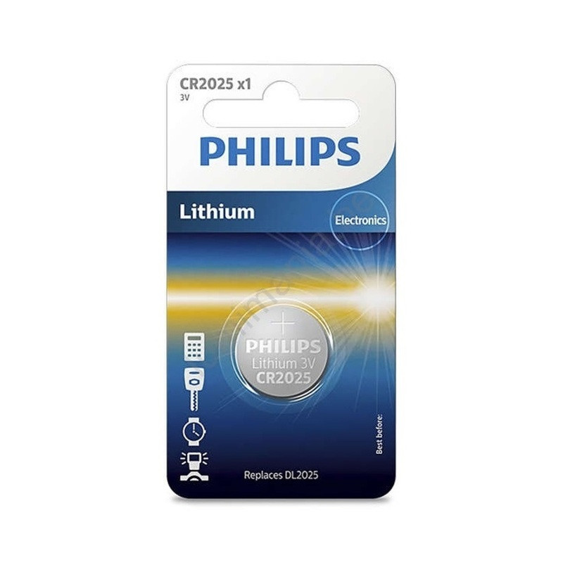 PILA PHILIPS BOTON ALCALINA CR2025 BLISTER UNIDAD