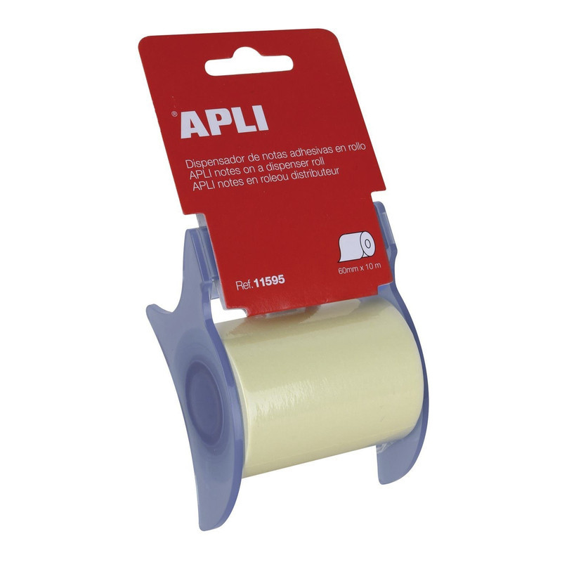 BLOC NOTAS ADHESIVO APLI ROLLO 60MM*10M C/DISPENSADOR 11595 UNIDAD