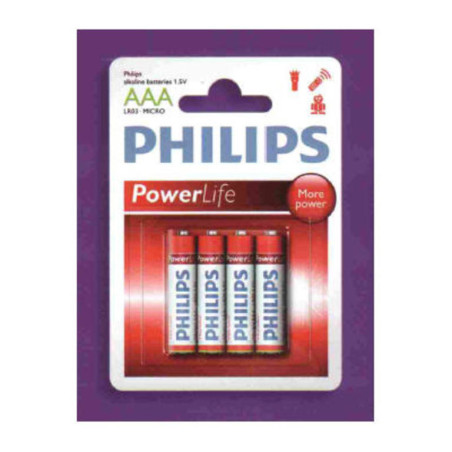 PILA PHILIPS POWERLIFE AAA, LR03 4U