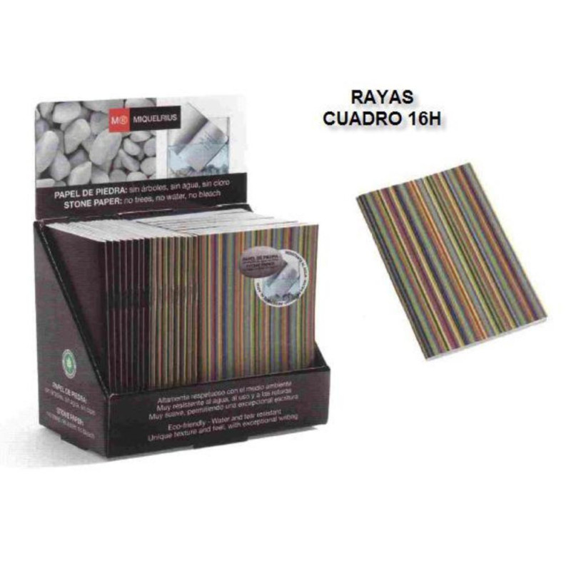 LIBRETA STONEPAPER MR 8º GRAPAS 16H RAYAS 4*4 CUADROS 1392 ^