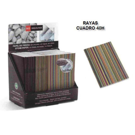 LIBRETA STONEPAPER MR 8º 40H RAYAS 4*4 CUADROS 1394 ^