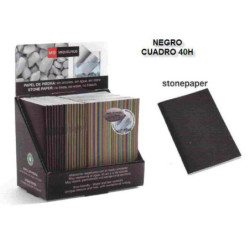 LIBRETA STONEPAPER MR 8º 40H NEGRA 4*4 CUADROS 1395 ^