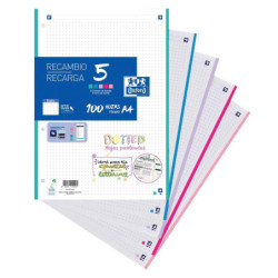 RECAMBIO OXFORD A4 100H PUNTOS ENRI 5 COLORES 400162337