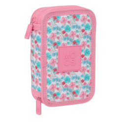 PLUMIER DOBLE PQÑO 28 PCS RECICLADO MOOS "FLORES" SAFTA25 ENERO 412418854