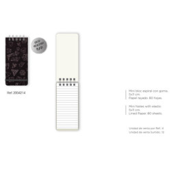 MINI BLOC ESPIRAL 5*11 CM 80 HOJAS C/GOMA SENFORT18 WINTER PREMIUM 14-GEOMETRICO 200420 14