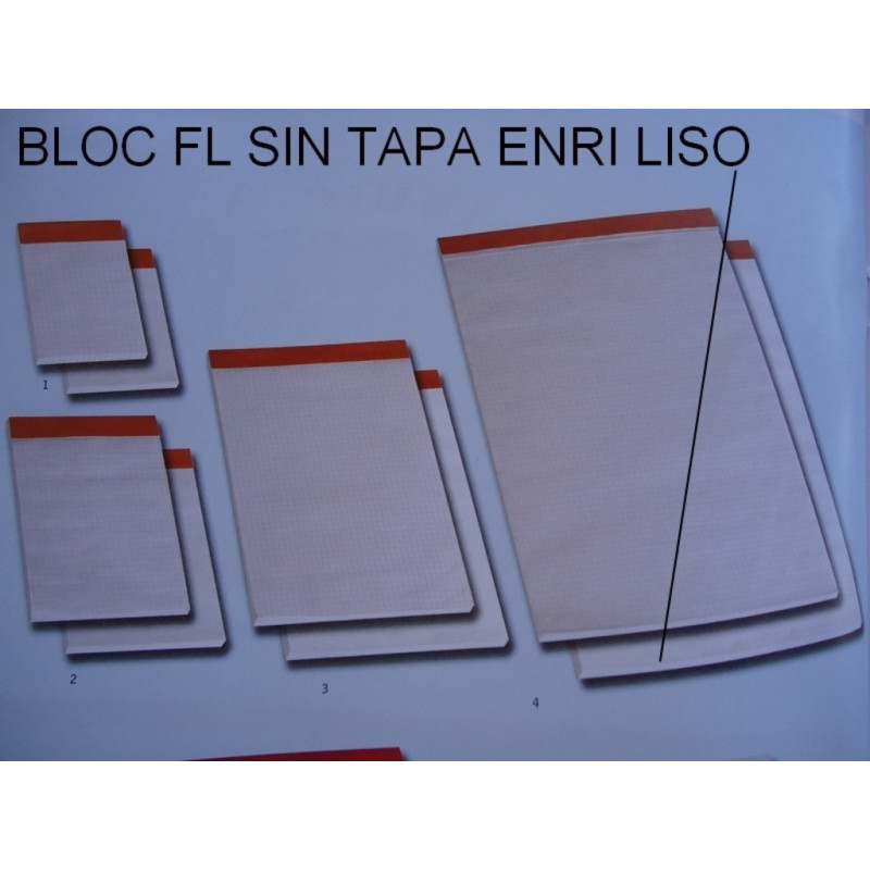 BLOC NOTAS GRAPADO FOLIO LISO ENRI S/TAPA PTE 5U