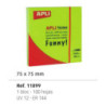 BLOC NOTAS ADHESIVO APLI 75*75 FLUOR VERDE 100H PTE/12U