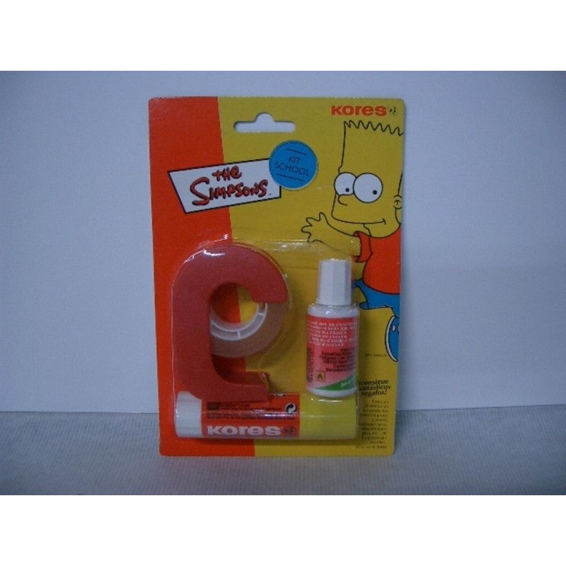 SET KORES SIMPSONS PEGAMENTO,CORRECTOR,CINTA ADHESIVA