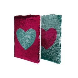 CUADERNO A5 80H DMM TAPA LENTEJUELAS VERDE ROSA DMM0053 VR