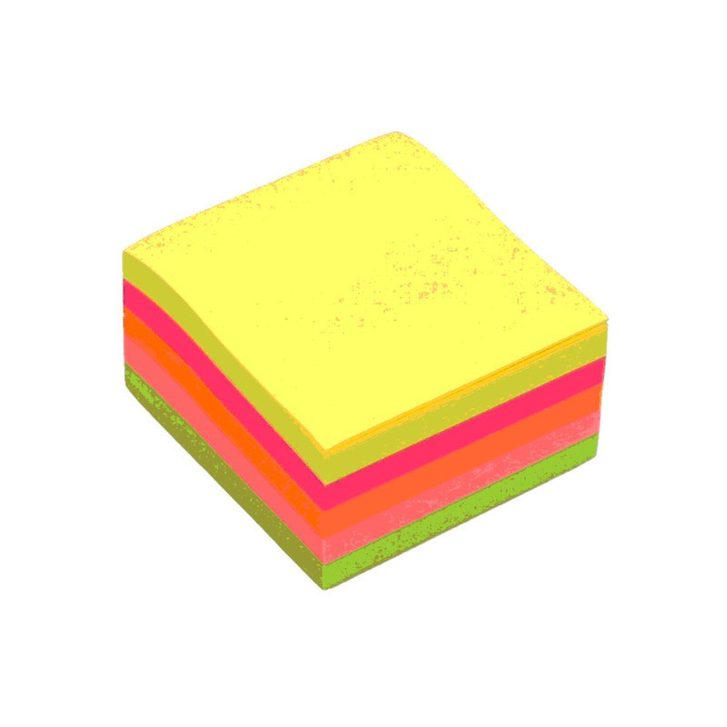 BLOC NOTAS ADHESIVO BISMARK 75*75 FLUOR 5 COLORES TACO 450H 324222 POESSA