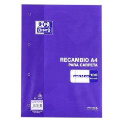RECAMBIO ENRI A-4 100H 4T OXFORD SCHOOL PAUTA 3,5 C/MARGEN 90GR 100430211