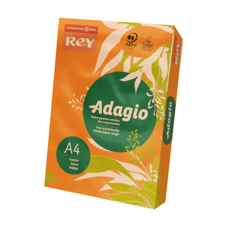 PAPEL REPRO 80G A-4 REY ADAGIO INTENSO NARANJA C-21 500H ^