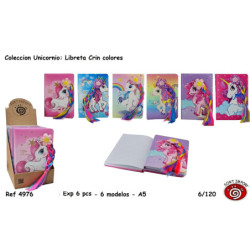 LIBRETA SORT UNICORNIO CRINES COLORES A-5 4976