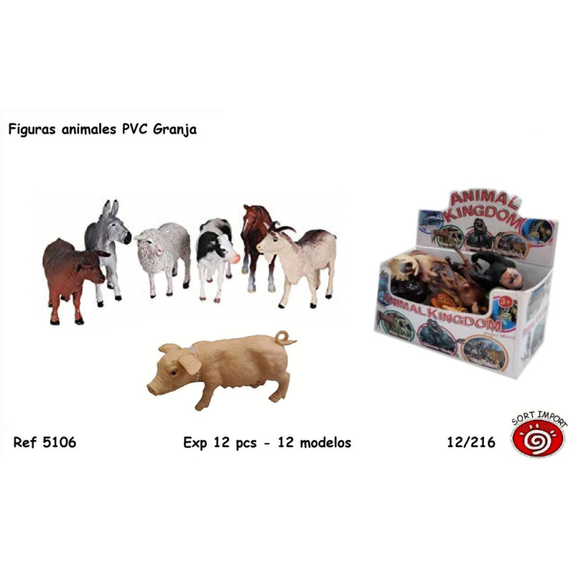 FIGURAS ANIMALES PVC GRANJA (12) 5106 SORT