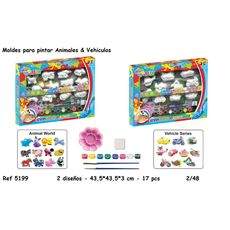 MOLDES VEHICULOS & ANIMALES PARA PINTAR 5199 SORT21