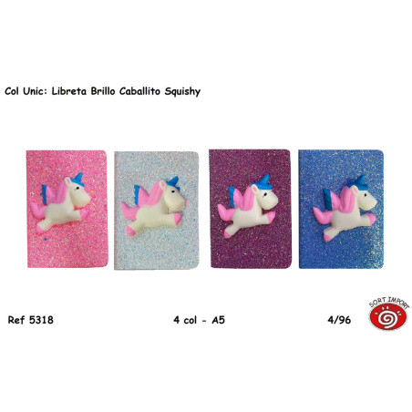 LIBRETA SORT PURPURINA SQUISHY UNICORNIO 5318