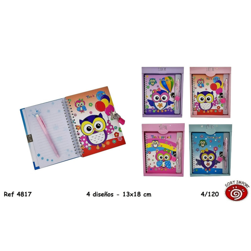 DIARIO & BOLIGRAFO BUHO SORT 4817