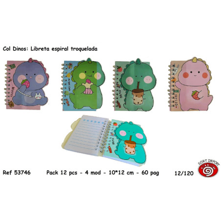 LIBRETA SORT TROQUELADA SERIE DINOSAURIOS 53746 (12)