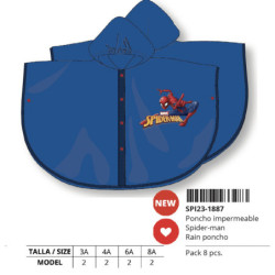 PACK 8 PONCHOS IMPERMEABLES SPIDER-MAN "HERO" SAFTA23 SEP SPI23-1887
